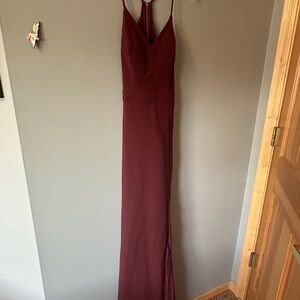 Just USA Red Sleeveless Halter Maxi Dress burgundy